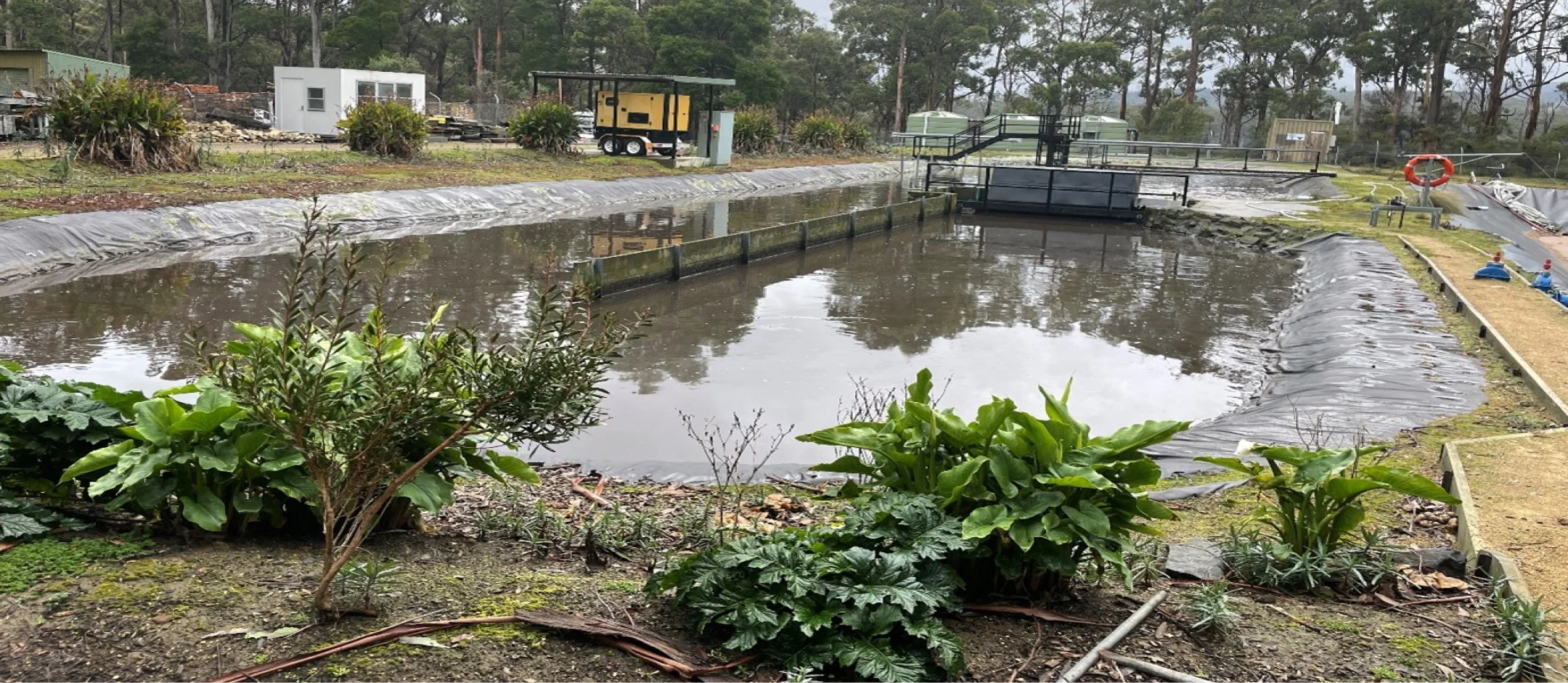 Wastewater treatment pond at Port Arthur